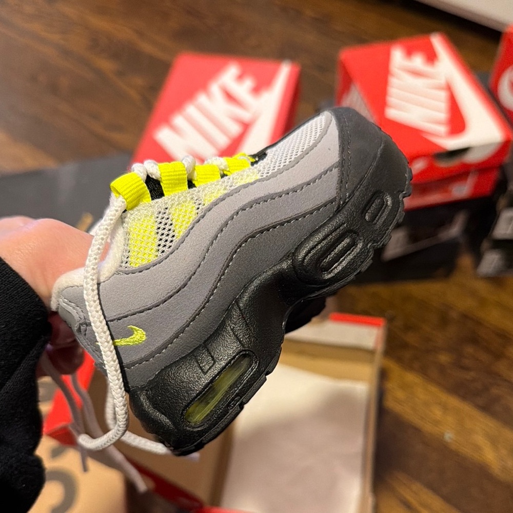 Nike Toddler Gray and Neon Yellow Sneakers